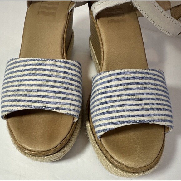 Sperry Top-Sider Fairwater Striped Wedge Sandal  Blue White Size 10 - Picture 7 of 8